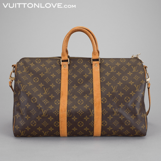 Louis Vuitton väska Keepall 45 Monogram Canvas axelrem Bandoulière Vuitton Love