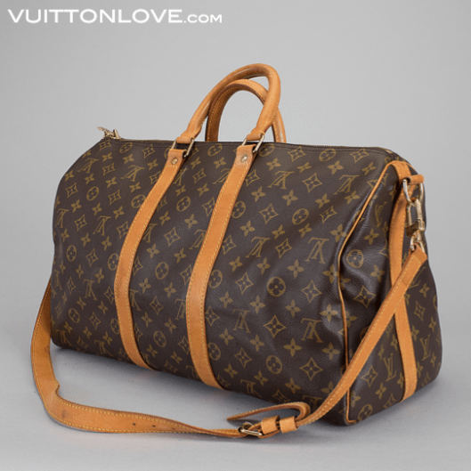 Louis Vuitton väska Keepall 45 Monogram Canvas axelrem Bandoulière Vuitton Love